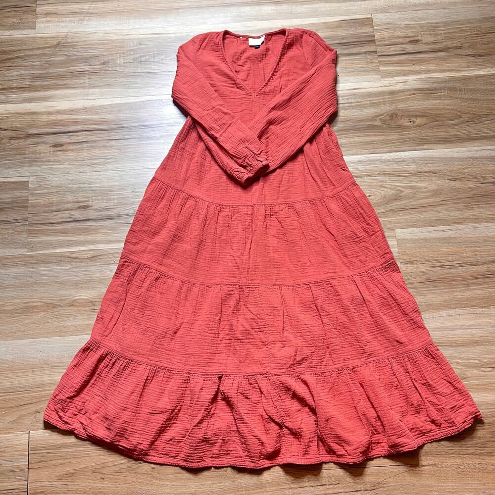 Universal Thread Women's Balloon Long Sleeve Dress - Aura Red Size XS